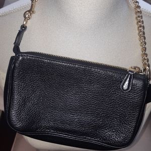 Coach Bags - Coach black pebbled leather small handbag wristle Coach Bags - Coach black pebbled leather small handbag wristle